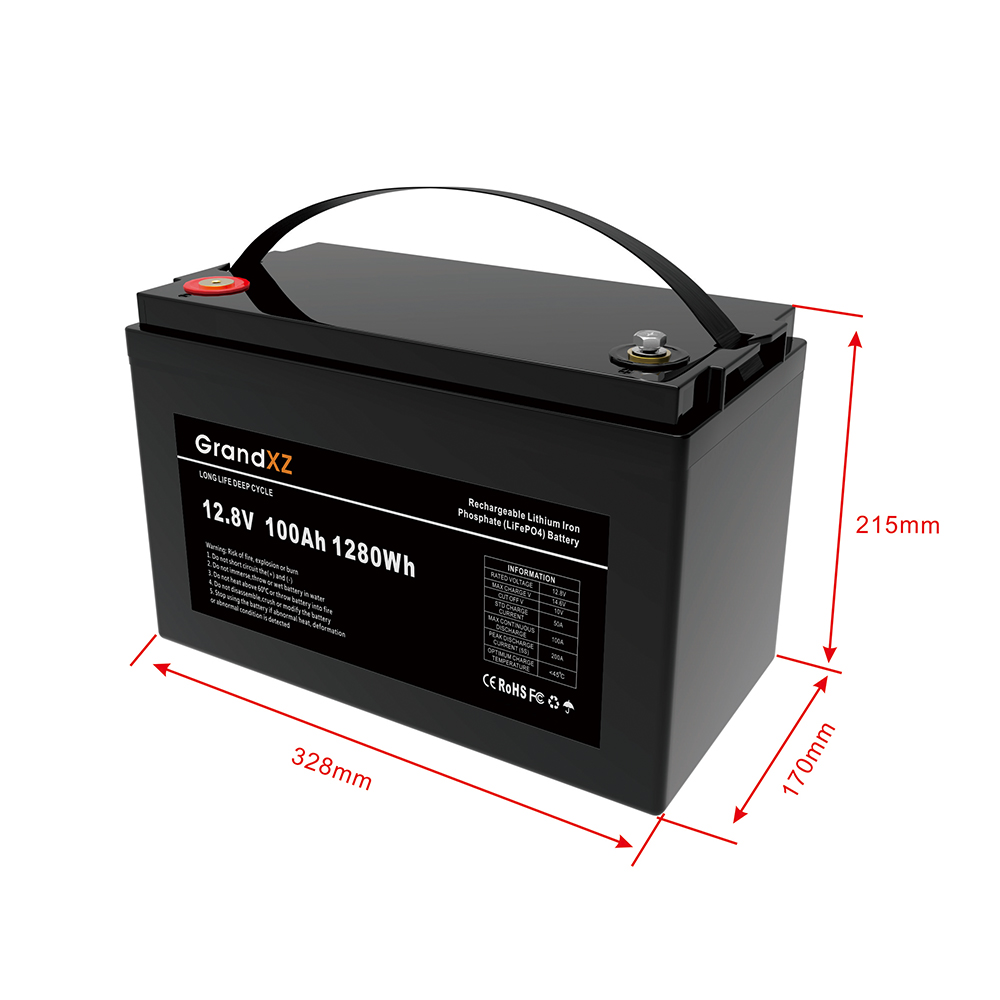 GrandXZ雄展能源12V100AH磷酸铁锂电池