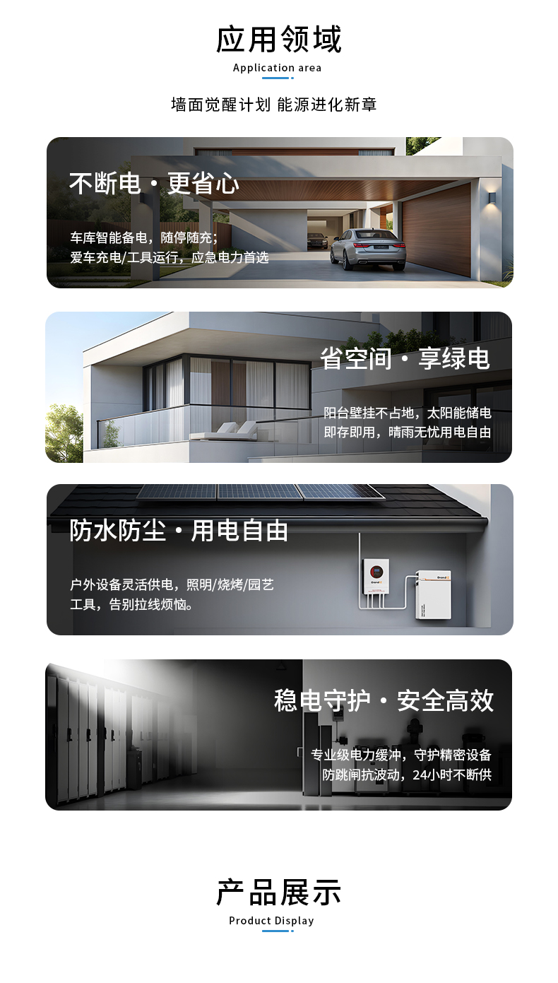 GrandXZ雄展能源96V50ah壁挂储能场景