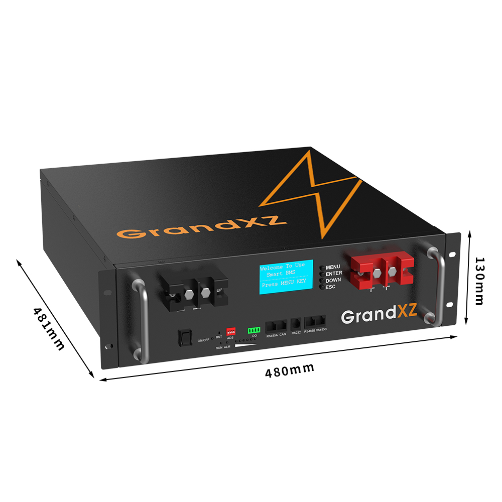 51.2V50Ah机箱电池3U储能电池GrandXZ雄展能源通讯基站太阳能储能电池尺寸图